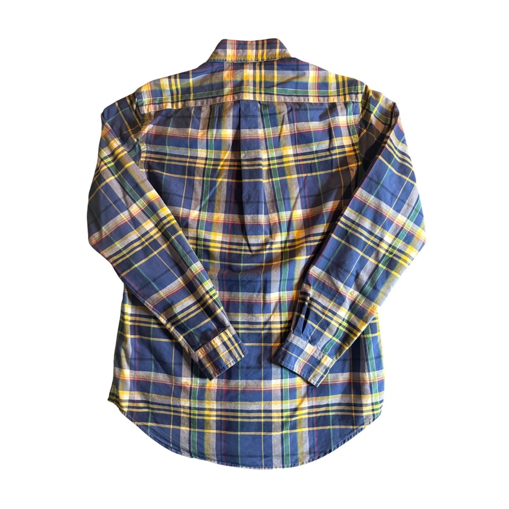 Ralph Lauren Plaid Button Down Shirt Mens S Blue Yellow Long Sleeve Cotton - Picture 4 of 9